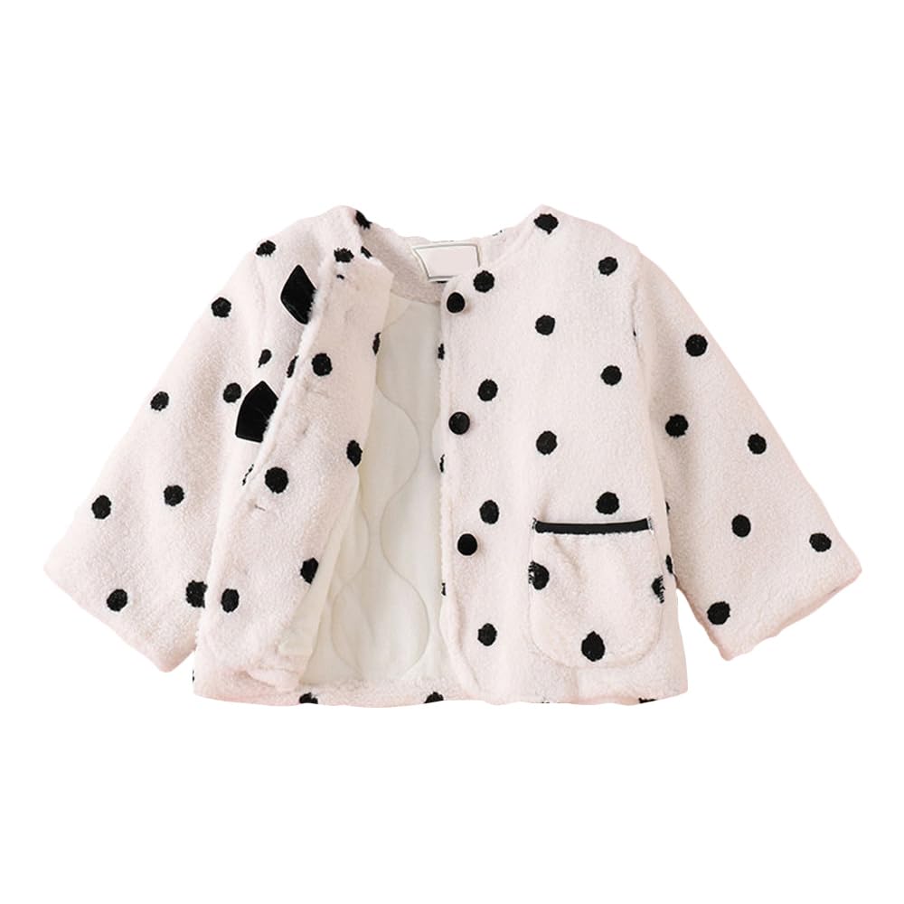 Hopscotch Girls Polyester Waist Length Jackets in White Color For Ages 5.5-6 Years