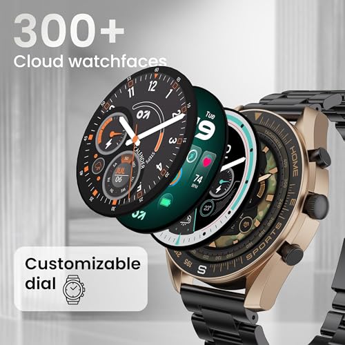 GOBOULT Mirage Smart Watch 1.39''HD Screen, Bluetooth Calling, IP67, Zinc Alloy Frame, 500 Nits Brightness, AI Voice Assistant, SpO2 Monitoring, 120+ Sports Mode (Amber Blue)