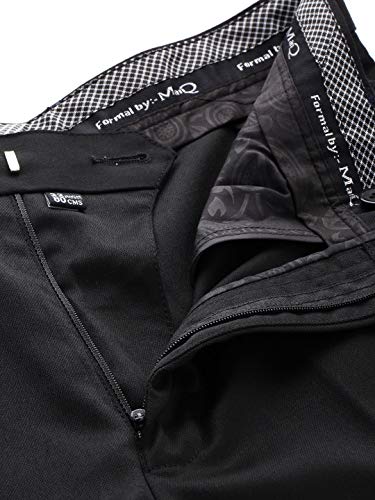 MANQ Men Black Solid Slim Fit Tuxedo Suit (Size: 44)
