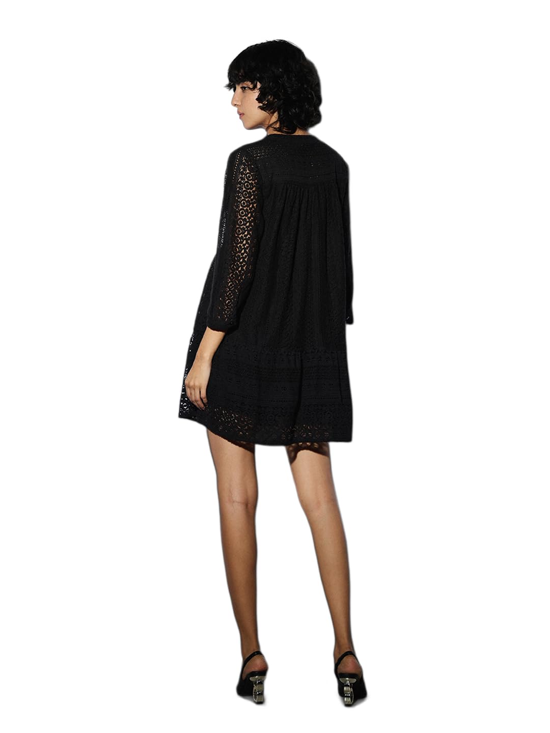 ONLY Women Black Fit and Flare Mini Dress