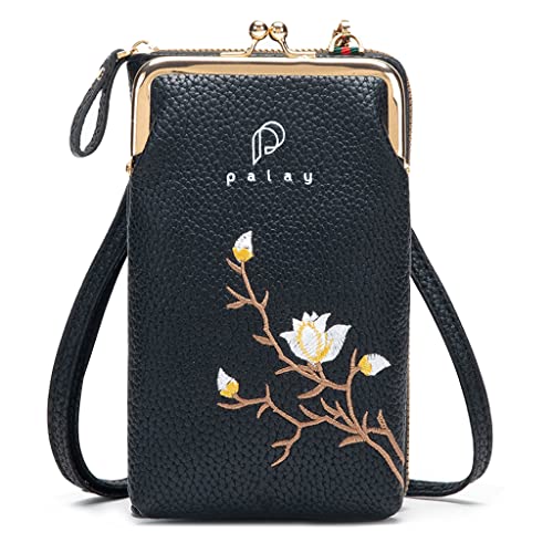 PALAY® Women Crossbody Phone Bags for Max 7.5'' Mobile Phone Holder Pocket Wallet PU Leather Sling Purse Wallet for Women Girls Mini Shoulder Bags with Multi Card Slots