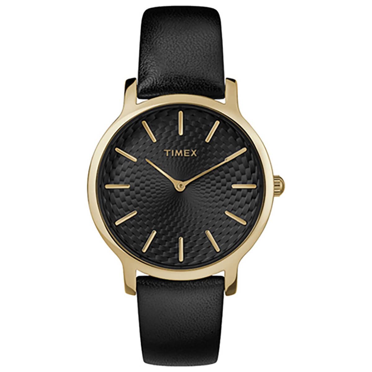 TIMEX Women Black Round Brass Dial Analog Watch- TW2R36400AP