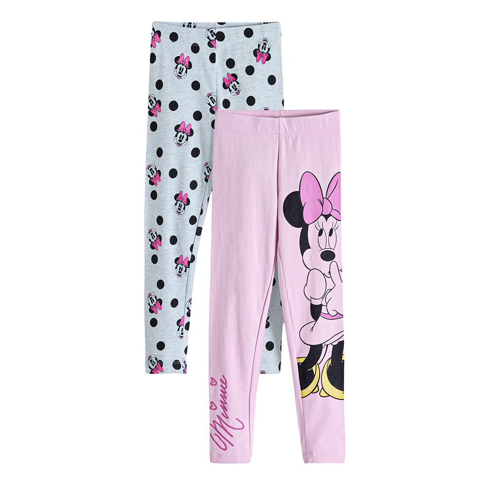 Hopscotch Girls Pink 2-Pack Mickey Mouse Skinny Fit Leggings (for Age - 7-8 Years)