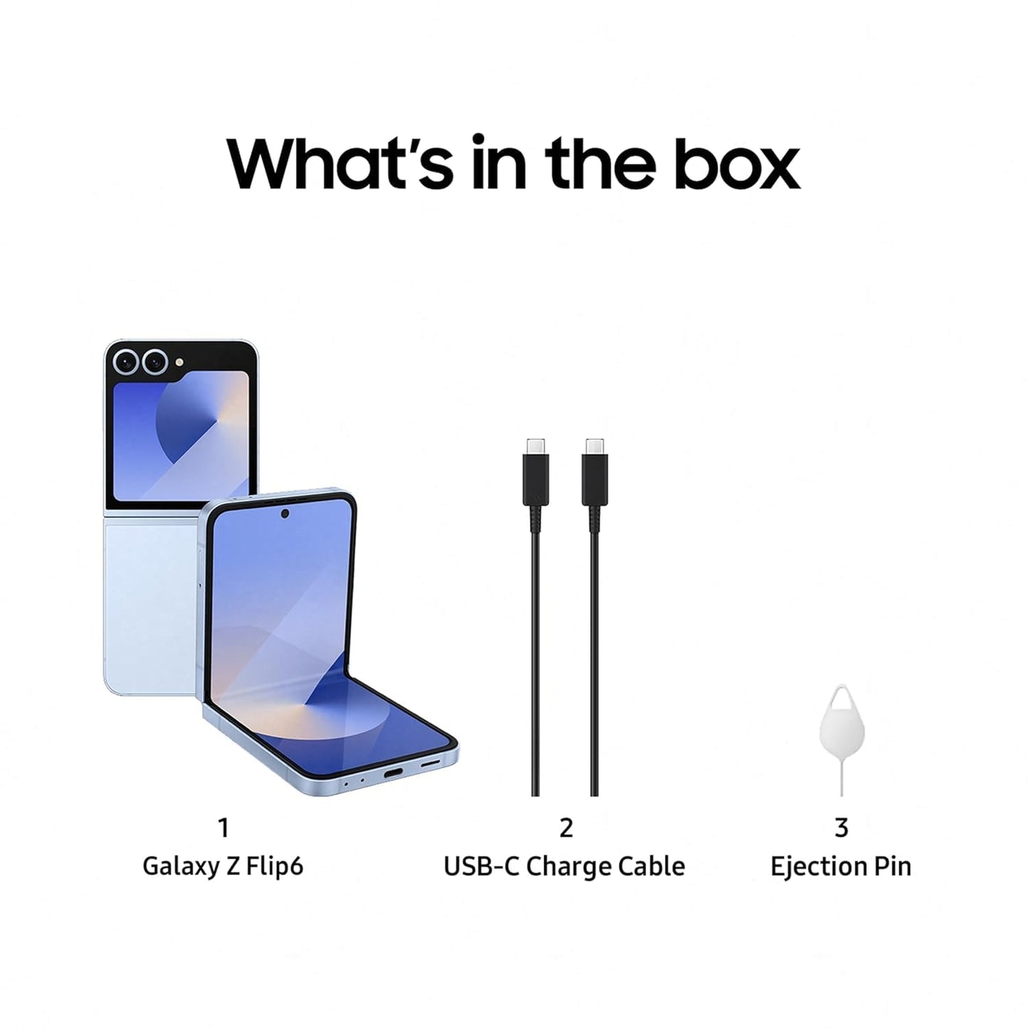 Samsung Galaxy Z Flip6 5G AI Smartphone (Blue, 12GB RAM, 512GB Storage) with Other Offers