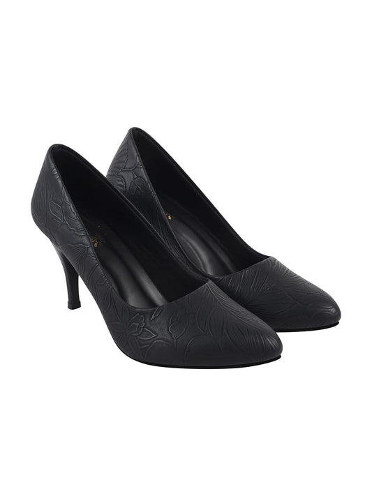 Shoetopia Classy Black Pointed Toe Pumps for Women & Girls /EU40
