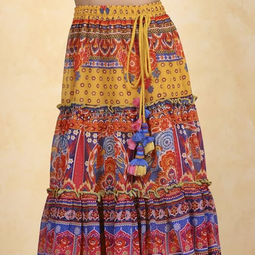 Biba Girl's Polyester Lehenga Set (KWPRSMKT6453AW25MLTI_Multicolor_2 3 Years)