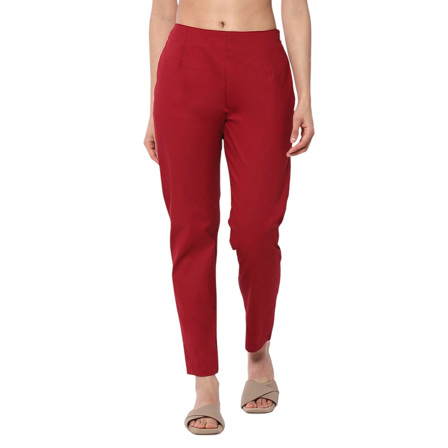 Rangriti Women's Regular Pants (JMBAG22105SS25MRN_Maroon