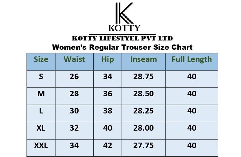 KOTTY Women Solid Polyester Blend Black Trouser (Black,30)