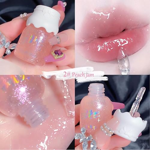 Gege Bear Glossy Lip Gloss for Women – Ultra-Hydrating, Non-Sticky, & High-Shine Finish | Wear Alone or Over Lipstick | Cute & Trendy Korean Inspired Lip Gloss | Lip Balm Alternative for Dry Lips | 5 Shades (01+02, 2 Pack)