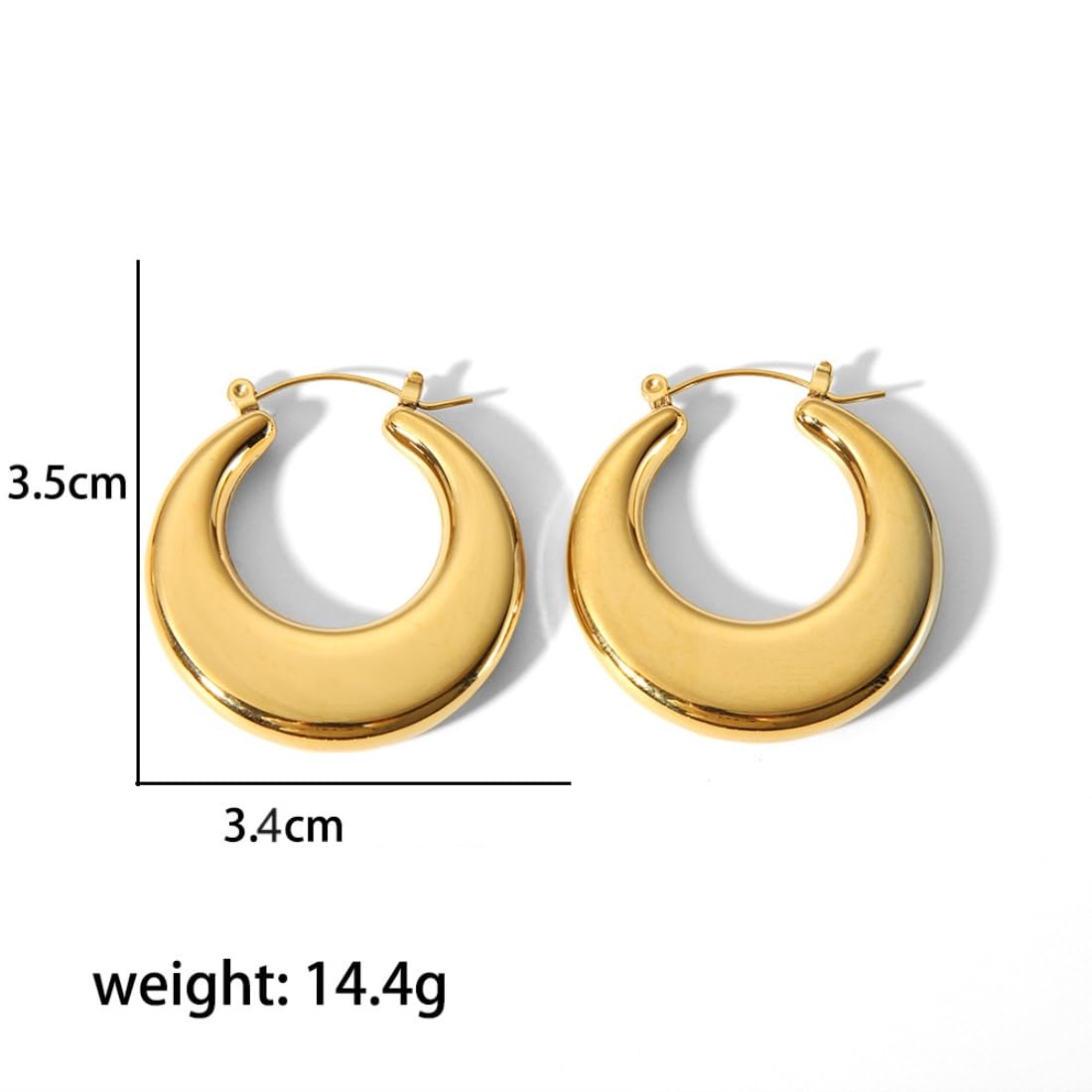 Aaishwarya 18K Gold Plated Moon Shaped Hoops | Earrings for Women and Girls | Minimal Dainty Jewelry | Waterproof & Anti-Tarnish Jewels | Stainless Steel Earring | Everyday Accessory | Jewelry Gift
