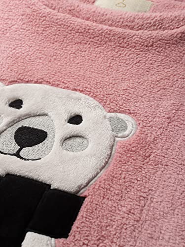 Sweet Dreams Women Applique Polar Fleece Round Neck Full Sleeve Winter Tracksuit (Night Suit)-Pink