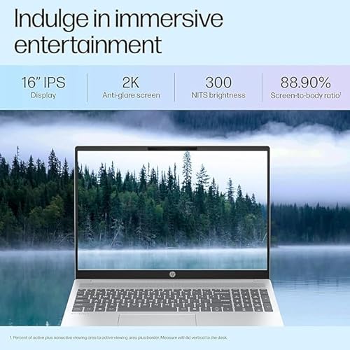 HP OmniBook 5 (Previously Pavilion),13th Gen Intel Core i5 1334U (16GB LPDDR5X,512GB SSD) 2K, WUXGA,IPS,300 nits,16''/40.6cm Touchscreen, Win11, M365, Office24, Silver,1.79kg,ba1789TU,IR Camera Laptop
