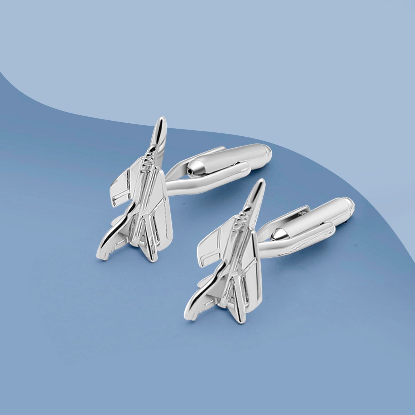 Peora Executive Airplane Cufflinks for Men Chrome Shirt Business Wedding Corporate Gift