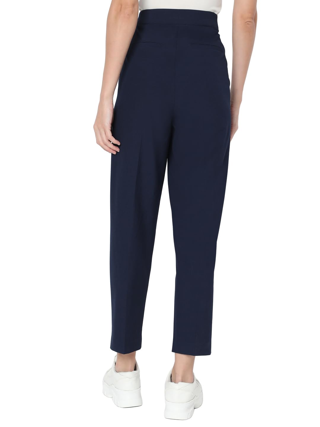 VERO MODA Womens Slim Fit High Rise Trouser Dark Navy