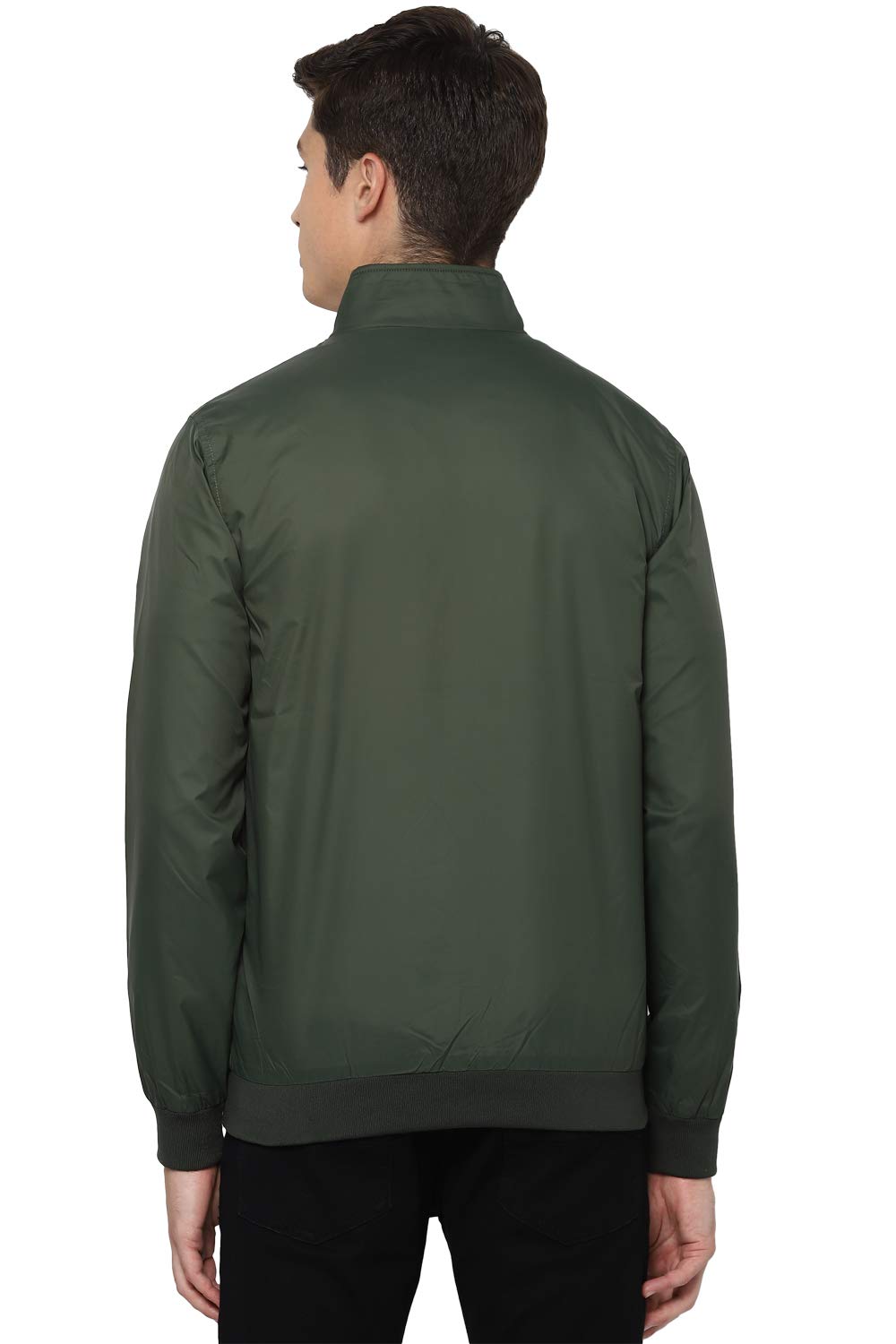 Allen Solly Men's Polyester A-Line Coat (ASJKOBOPY84400_Green_Medium)