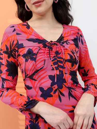 Tokyo Talkies Women V-Neck Long Sleeve Mini Dress TTJ6012420 Lavender XS