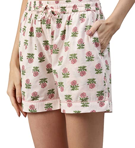 Divena Baby pink Cotton Floral Print Night Suit