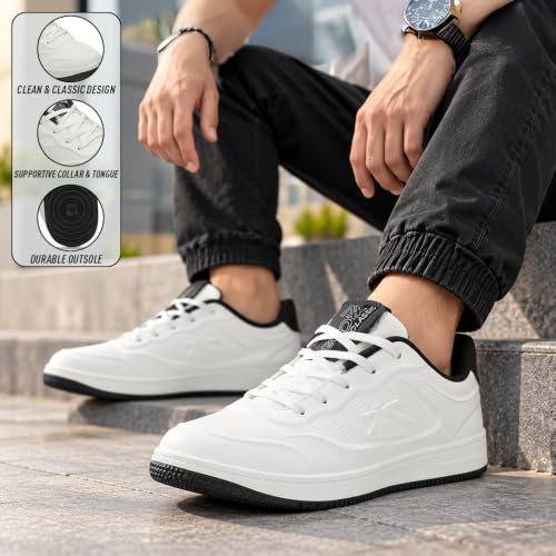 Liberty LEAP7X MILKSTO-1E White Sporty Casual Lacing Sneakers for Men - 41