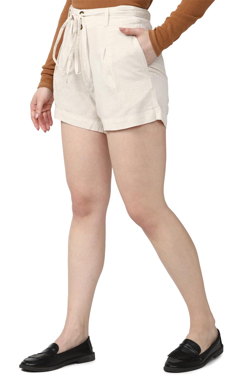 Van Heusen Women's Chino Shorts (VWSRURGPT10565_Cream