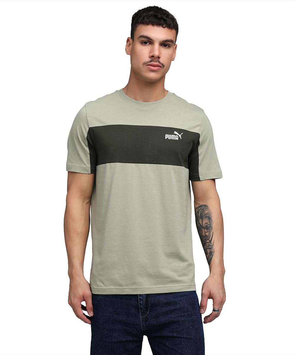 Puma, Men, ESS Block Tee, Dark Olive, XS, (68468582)