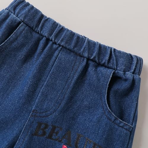 Hopscotch Girls White Full Sleeves 2-Pc Cherry Applique Jeans Set For Age (3-4 Years)