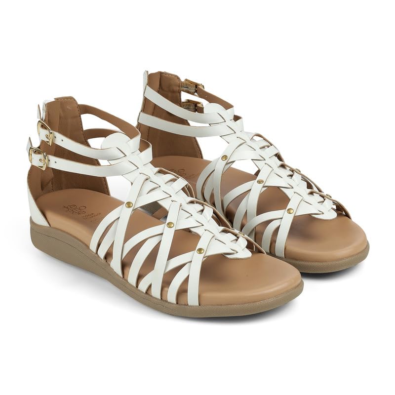 tresmode GREEK White Women's Casual Platform Flats in Size 6 UK / 39 EU