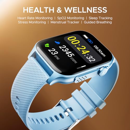 boAt Ultima Ember smartwatch with 1.96” AMOLED Display, AOD, Personalized Fitness Nudges, Functional Crown,100+ Sports Modes, Create Your Own Watchface, smartwatch for man and Woman (Mist Blue)