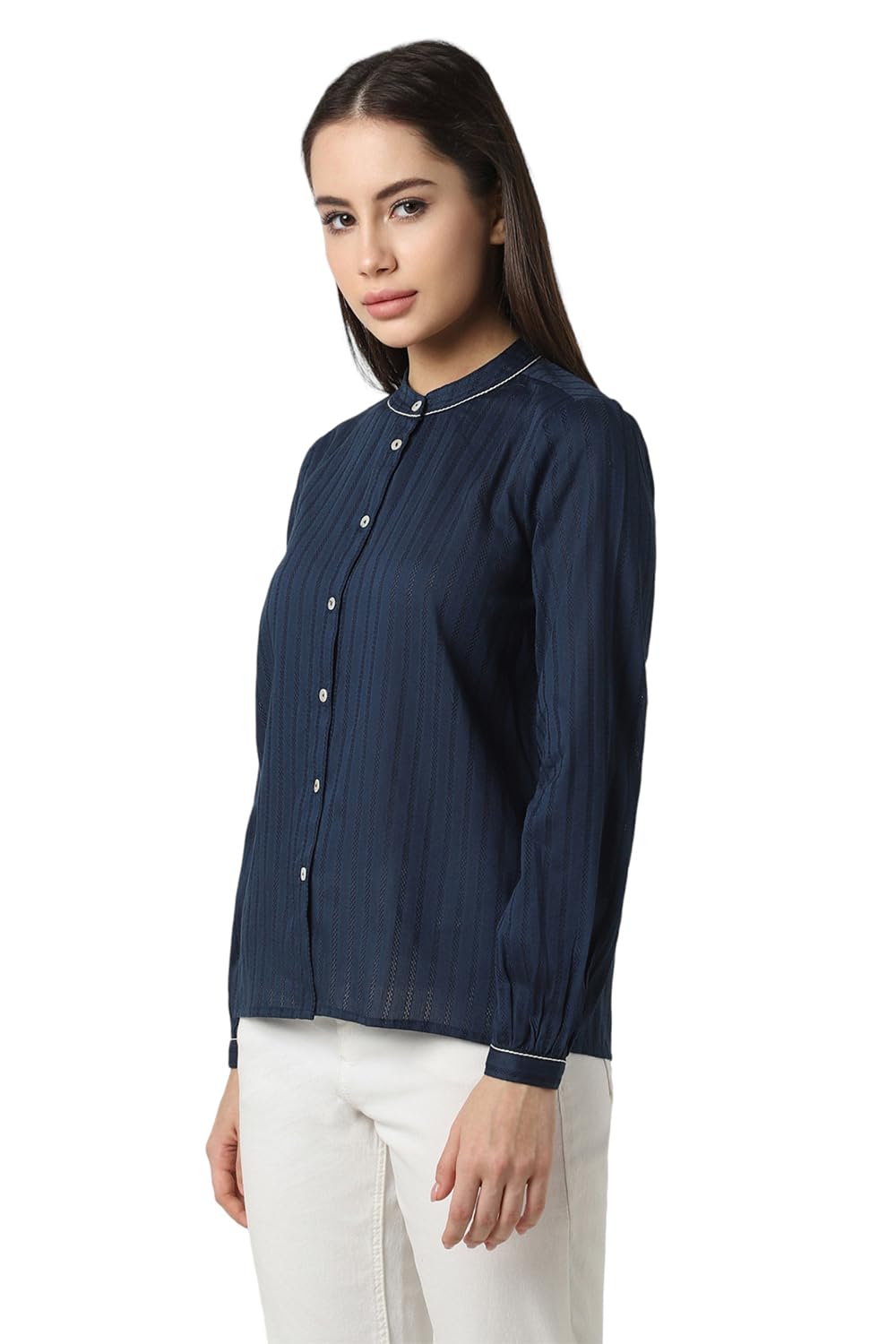 Van Heusen Women's Regular Fit Shirt (VWSFNRGP431176_Navy