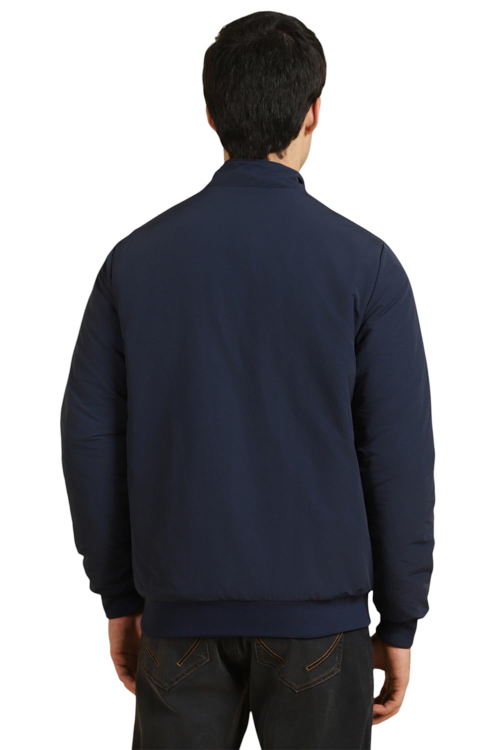 Allen Solly Men Navy Solid Full Sleeves Casual Jacket
