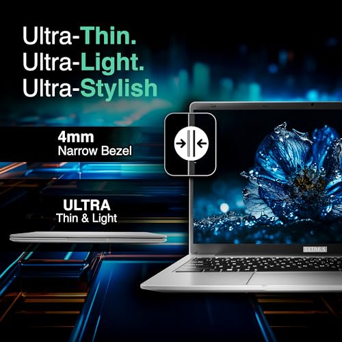 Ultimus Pentium Quad Core Laptop|Student & Office Work Laptop|Dual Storage eMMC+SSD Expandable~1TB|1.2Kg|180° Hinge|Win 11 Home|4GB RAM 128GB|HDMI SD Card Slot | ‎Dual Speaker|Matt Silver