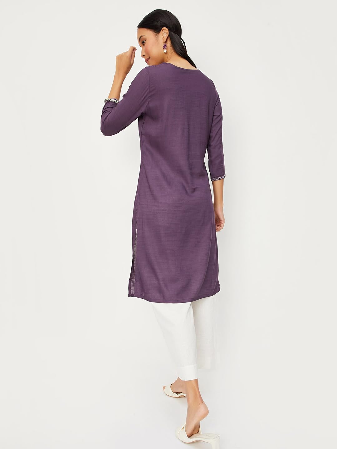 Max Women's Rayon Straight Fit Regular Kurta (Wwsu31006Purple_Purple), XL
