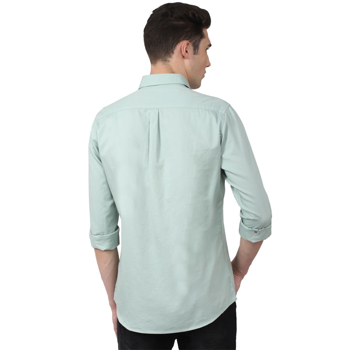 Van Heusen Sport Men's Slim Fit Shirt (VSSFWSLBH54779_Light Green 40)