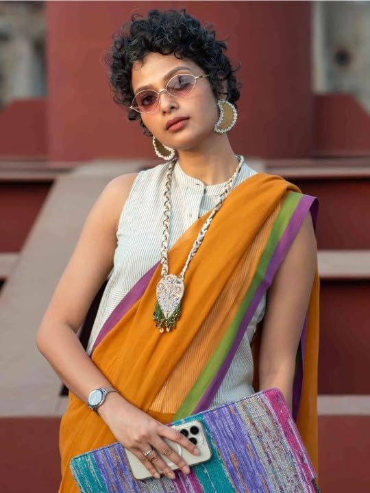 Suta Mustard Yellow Saree