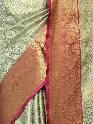 MIMOSA Women’s Green Art Silk Saree Woven with Zari Tissue | Kanjivaram Style Saree | Rich Pallu & Tassels | 6.2 Mtrs