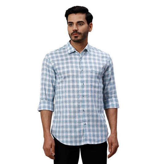 Park Avenue Slim Fit Blue Casual Shirt for Men