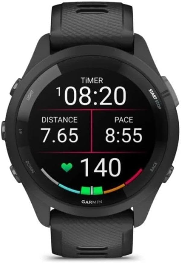 Garmin Forerunner 265 Running Smartwatch - Black and Powder Gray
