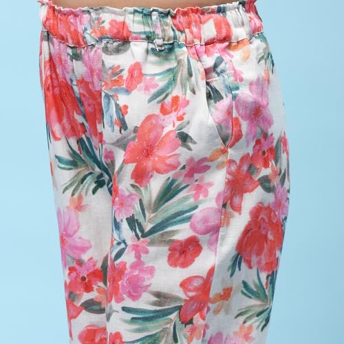 BIBA Girls PRINTED GATHERED KID(KWSAMARKAND5950_OFF WHITE_11)