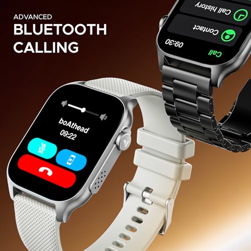 boAt Ultima Ember smartwatch with 1.96” AMOLED Display, AOD, Personalized Fitness Nudges, Functional Crown,100+ Sports Modes, Create Your Own Watchface, smartwatch for man and Woman (Steel Black)