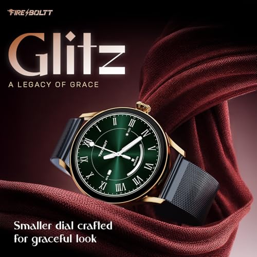 Fire-Boltt Glitz Women Smart Watch with 1.19” AMOLED Display, Bluetooth Calling, Rotating Crown, Always On Display, 1000 Nits Brightness, IP68 Waterproof Deep Navy