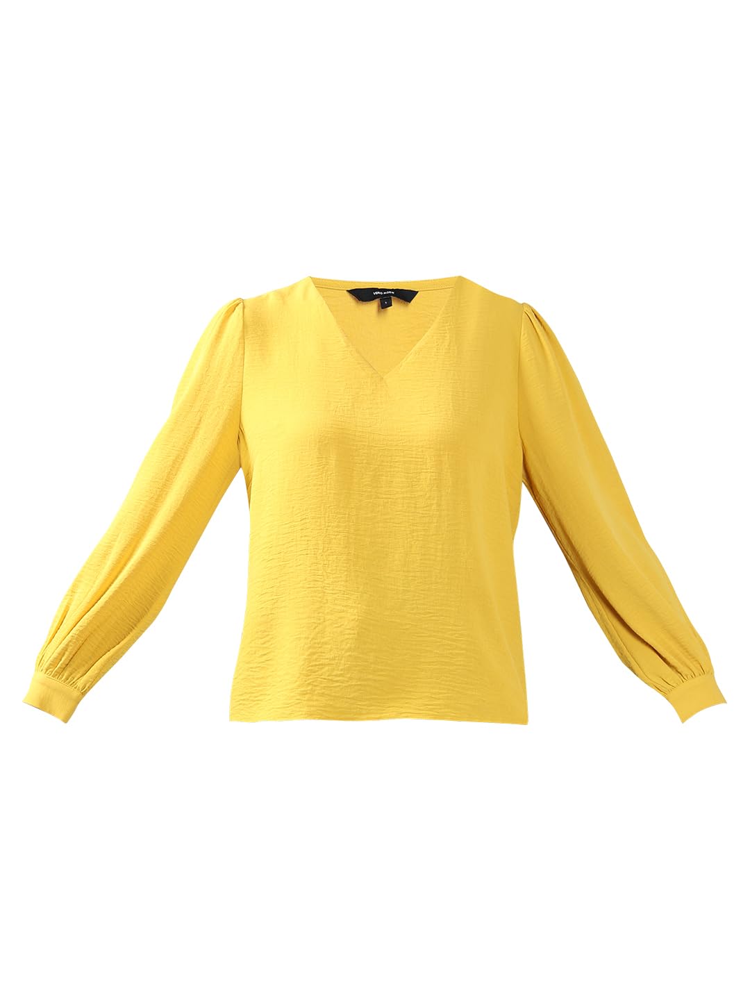 Vero Moda Women's Regular Fit Yellow Top