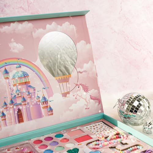 ILEARNNGROW Kids Makeup Kit 28 Piece | Washable Pretend Play Set for Girls 4+ Unicorn