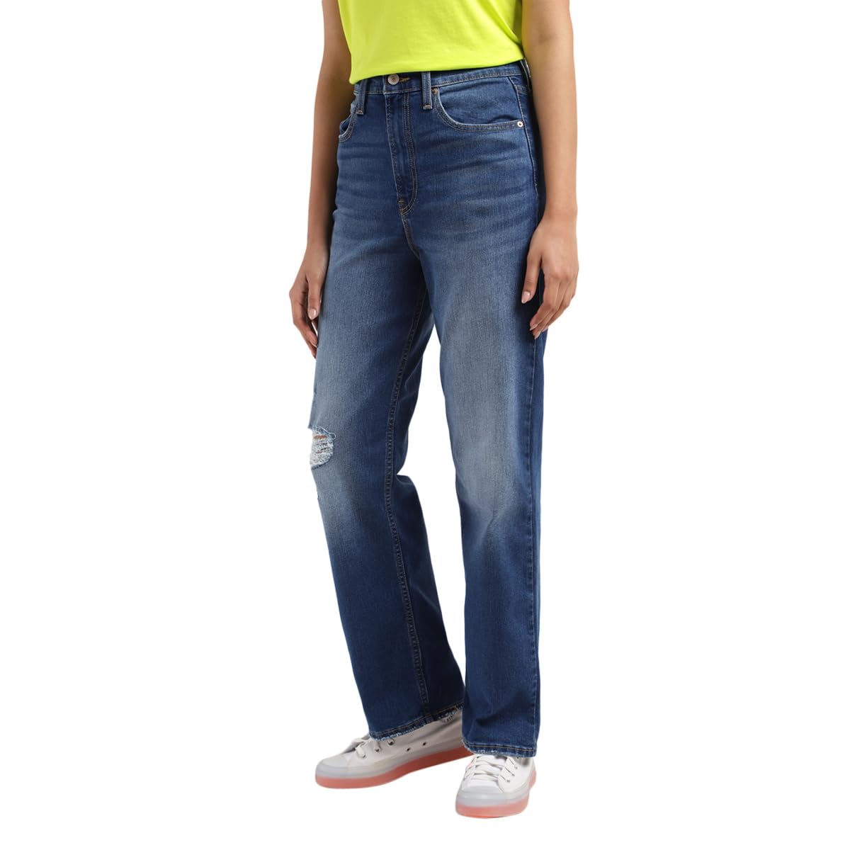 Levi's Women's Straight High Rise Jeans (A7713-0007_Blue, 32