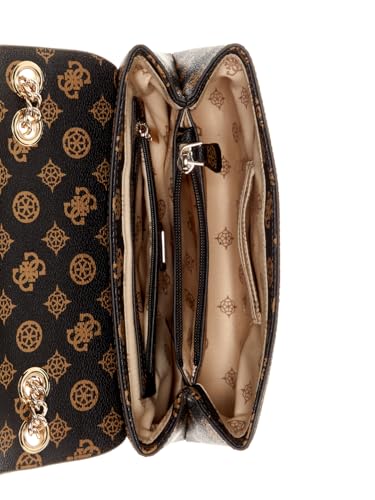GUESS Mocha Logo Printed Daryna Crossbody Bag
