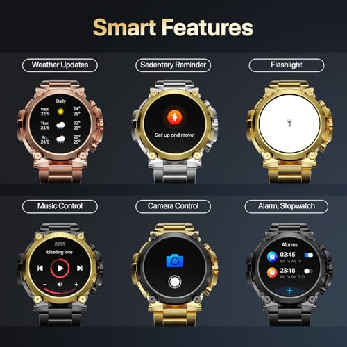 Fire-Boltt Dominian 36.3mm (1.43 inch) AMOLED Display, Stainless Steel Design, 466 * 466 px Resolution, Bluetooth Calling, Multiple Sports Modes, Health Mode, IP67, Weather Updates (Rose Gold)