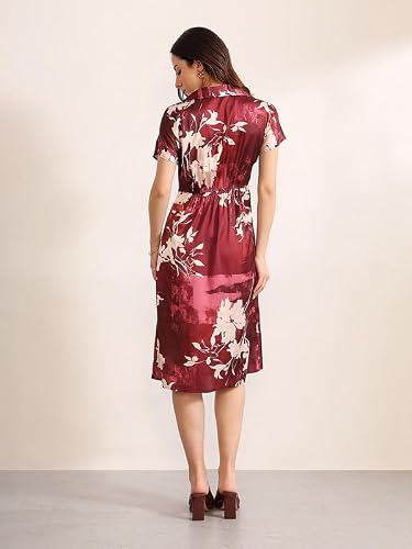 Kazo Marsala Midi Dress (Multicolor XS)
