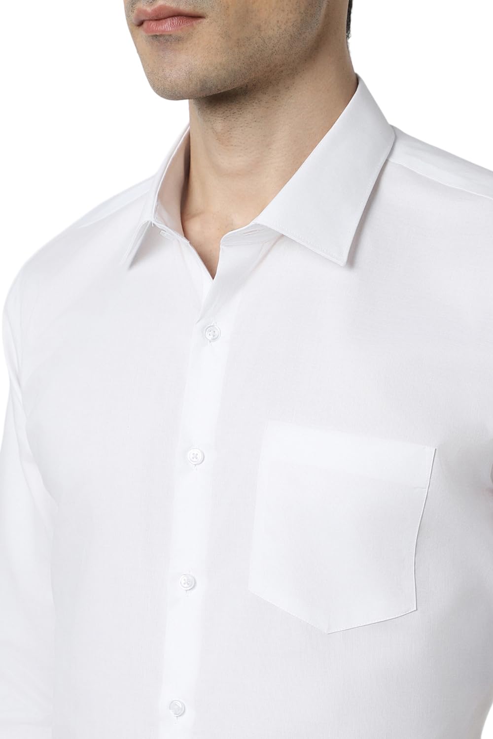 Van Heusen Cotton Men's Slim Fit Shirt (VHSFFSLBA14081_Ceramic White 42)