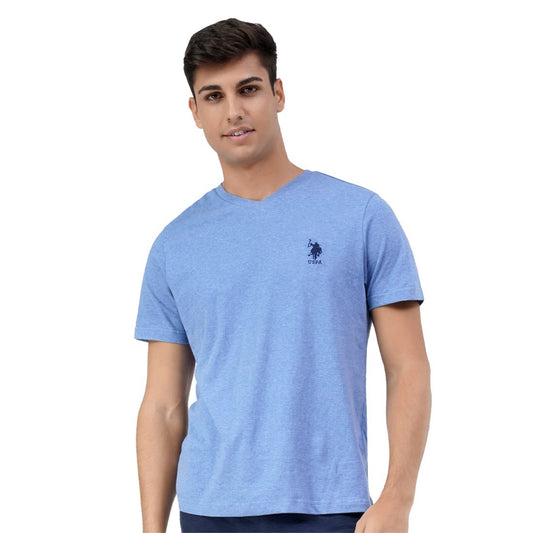 U.S. POLO ASSN. Men's Regular Fit T-Shirt (I638-978-PL_Blue Melange_X-Large_Blue_Xl)