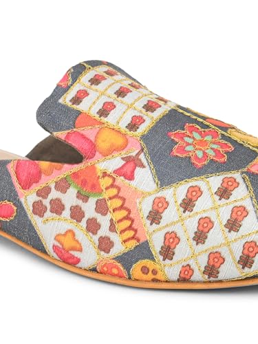pelle albero Women Grey Slip-On Mules Flats Sandals - PA-ES-1253_Grey_36