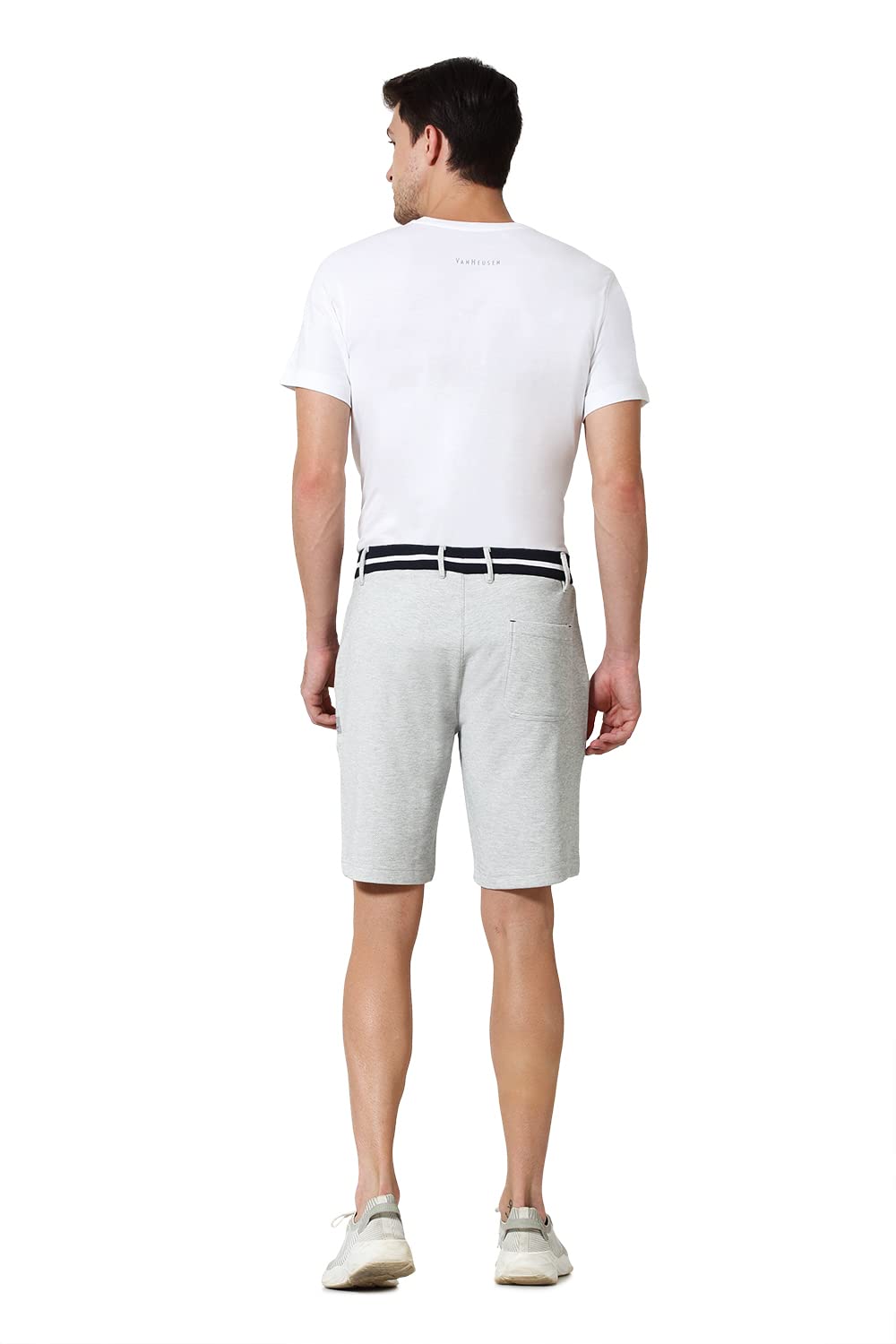 Van Heusen Men Athleisure Functional Pocket Chino Shorts - Soft Touch, Breathable_50009_Grey Melange_S