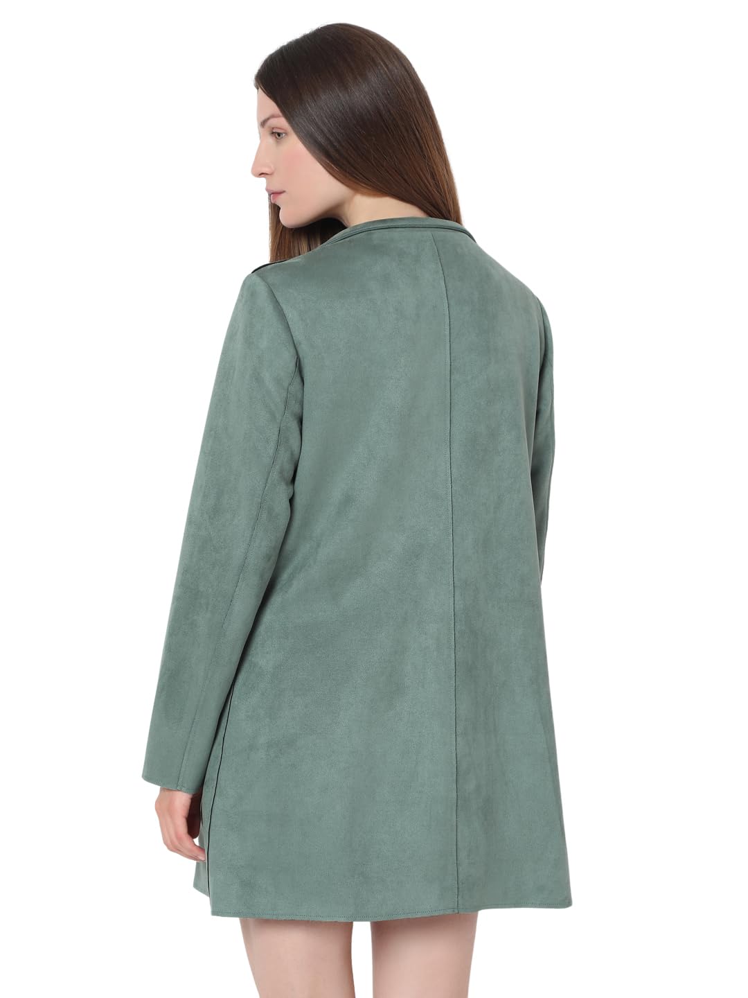 VERO MODA Women's Regular Fit Green Coat